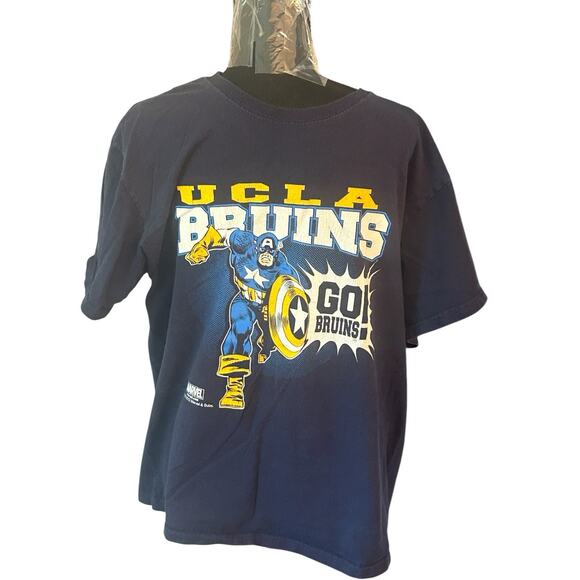 UCLA Bruins Captain America Russell Athletic Navy Blue TShirt Size Medium Marvel - Picture 1 of 6